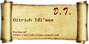 Ditrich Tímea névjegykártya